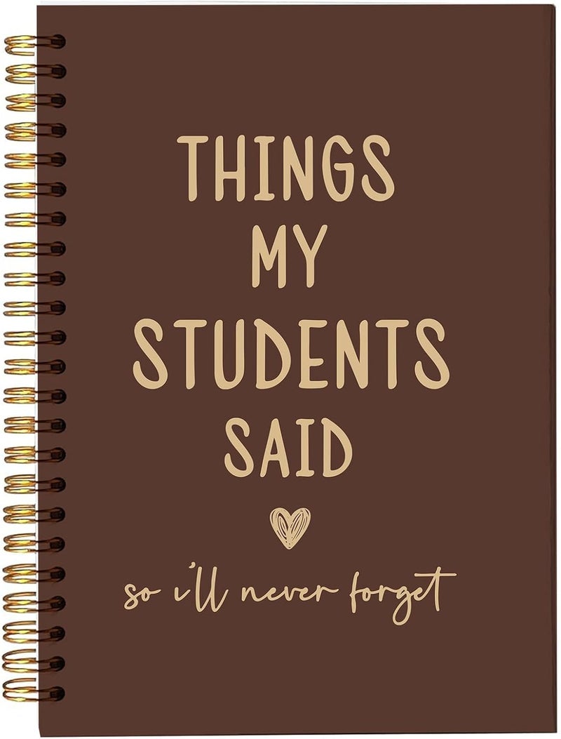 bitCNY Teacher Gift Spiral Notebook Chocolate Brown, Thank You Gift for Teacher, Teacher Appreciation Gifts, Teacher Notebooks for School Supplies, Home & Office, Spiral Bound 5.5x8.5 - Image 1